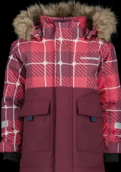 Discount Didriksons Polarbjörnen Printed Kids' Parka Termos Rusty Wine