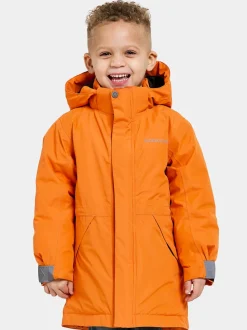 Clearance Didriksons Tundran Kids' Parka Orange Jam