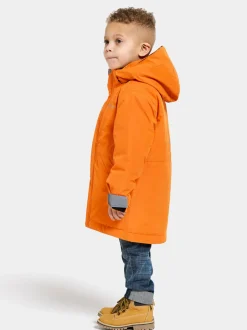 Clearance Didriksons Tundran Kids' Parka Orange Jam