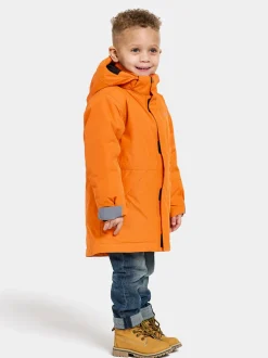Clearance Didriksons Tundran Kids' Parka Orange Jam