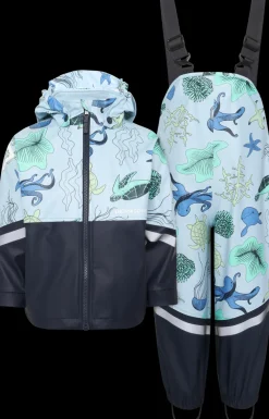 Didriksons Waterman Printed Kids' Set Ocean Multi Blue