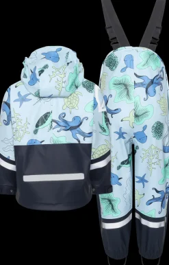 Didriksons Waterman Printed Kids' Set Ocean Multi Blue